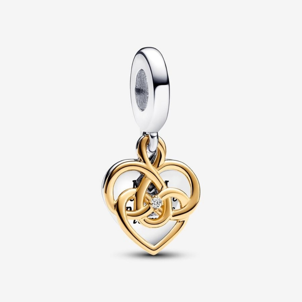 925 Silver Engravable Mom Double Dangle Charm